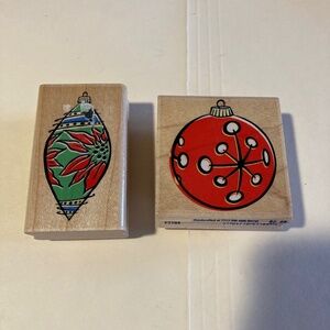 Two Ornament Rubber Stamps Bundle New